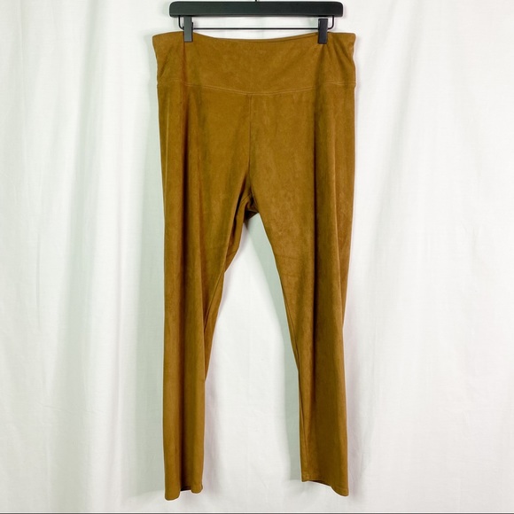 Soft Surroundings Camel Tan Faux Suede Leggings LG - Picture 2 of 7